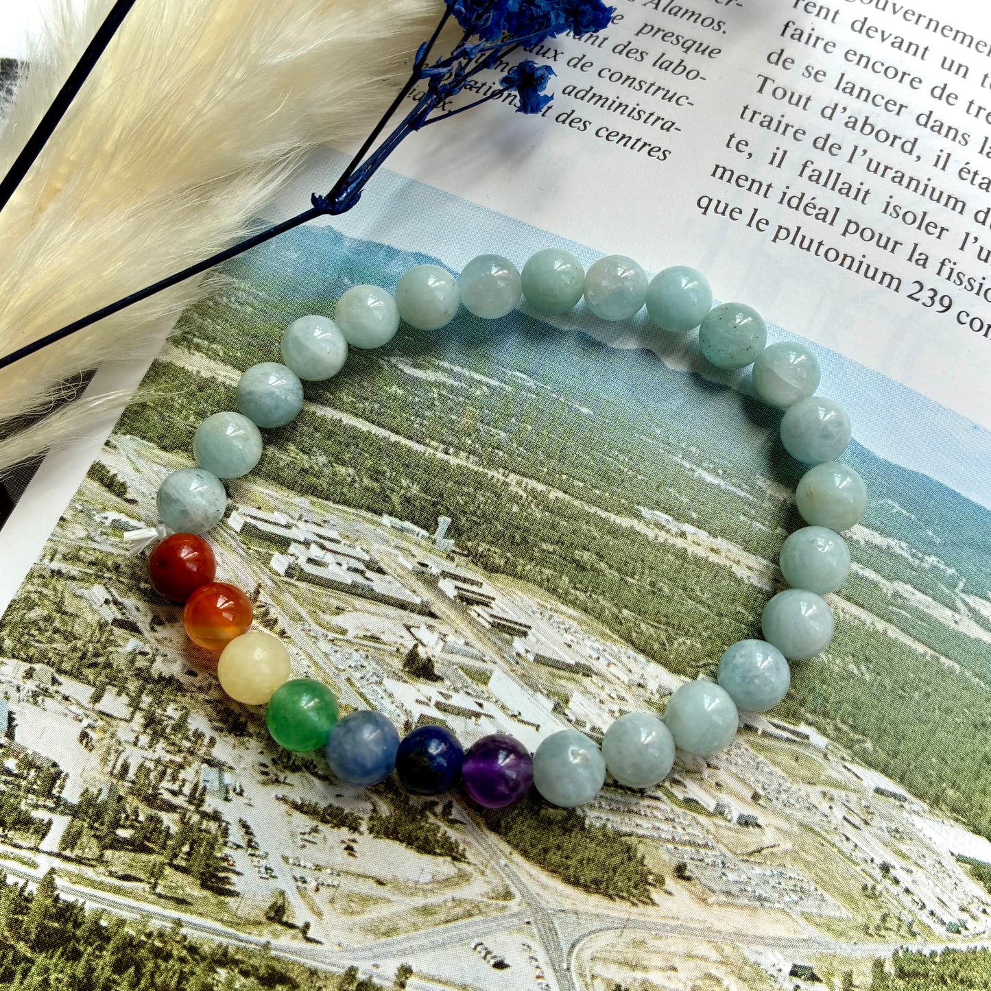 Bracelet 7 Chakras Aigue marine