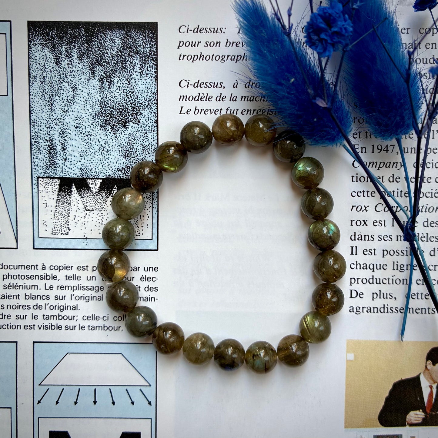 Bracelet Labradorite verte