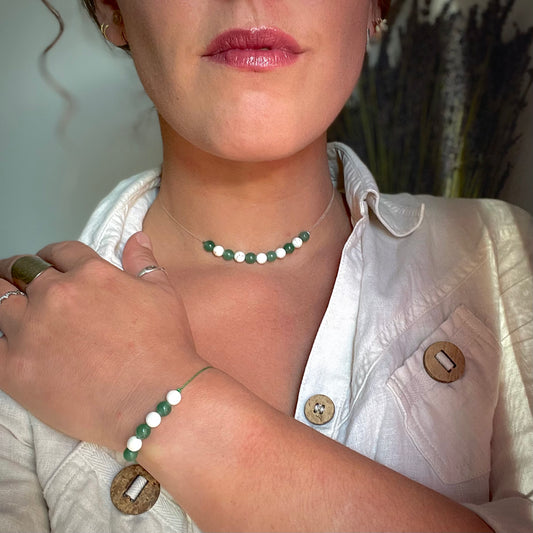 Coffret "Perles Suspendues" Aventurine et Howlite