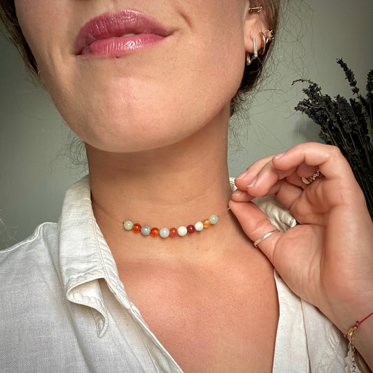 Coffret "Perles Suspendues" Cornaline et Amazonite