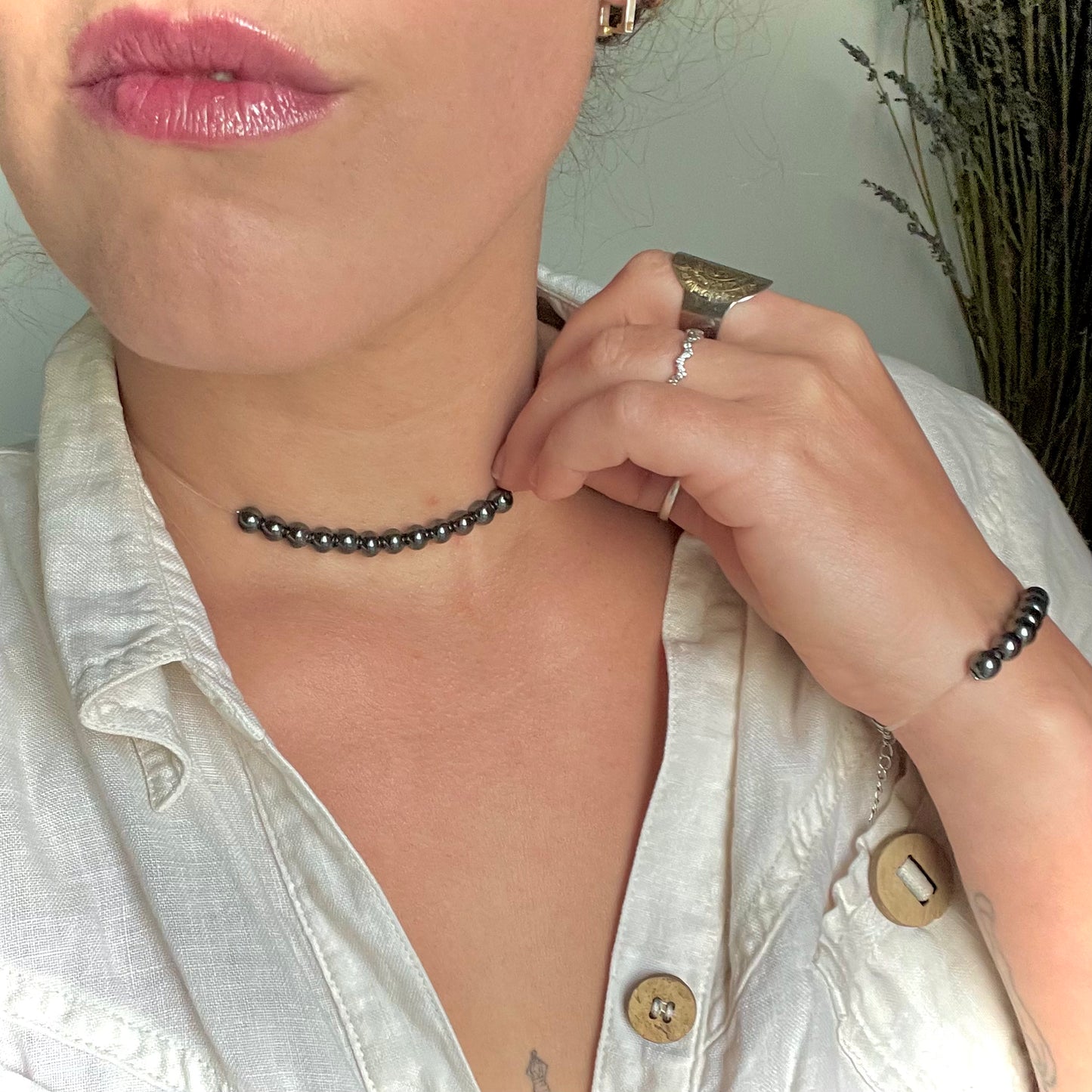 Coffret "Perles Suspendues" Hématite