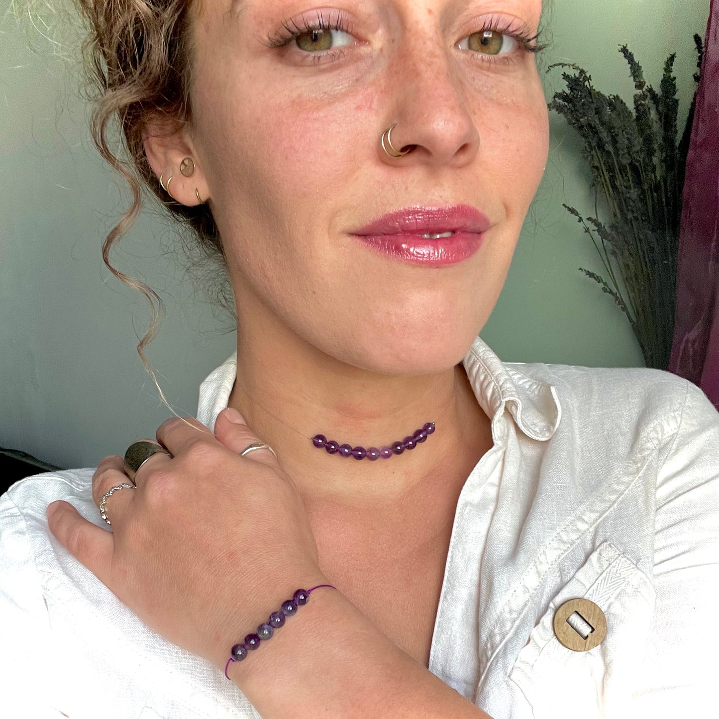 Coffret "Perles Suspendues" Améthyste