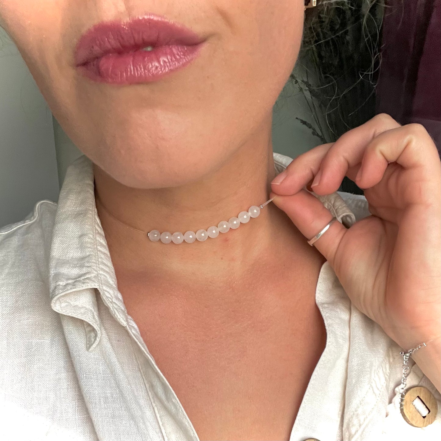 Coffret "Perles Suspendues" Quartz blanc
