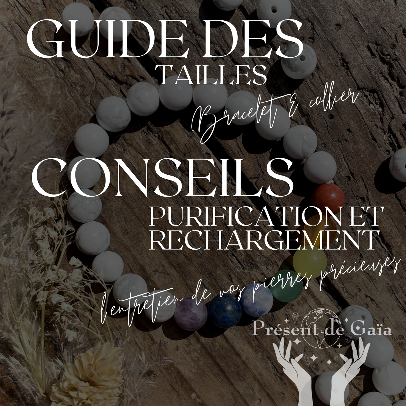 Si vous souhaitez sélectionner la taille idéale de vos bijoux et apprendre à entretenir vos cristaux, nous vous invitons à consulter notre guide pratique.