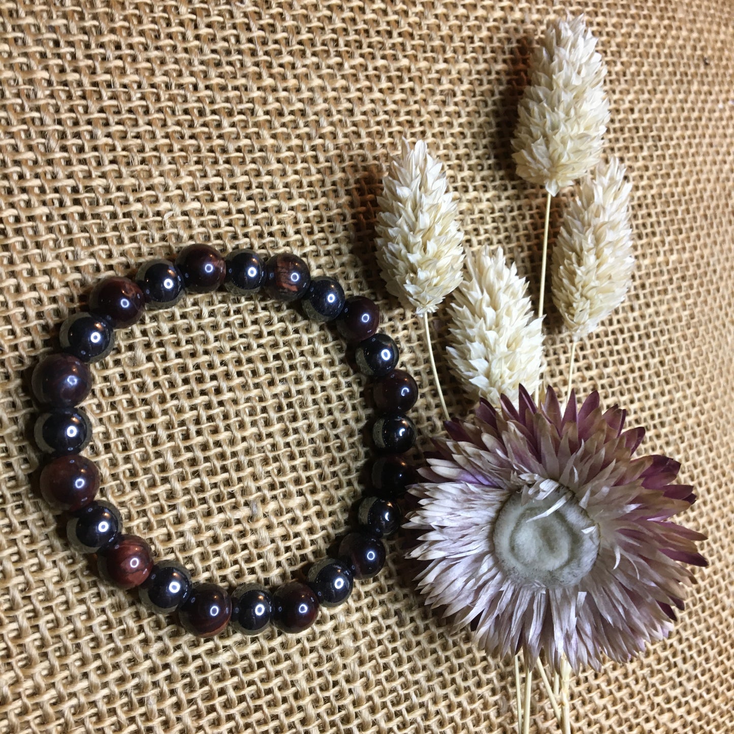 Hématite et Oeil de Taureau " Confiance en soi et protection "
