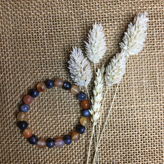 Labradorite et Cornaline