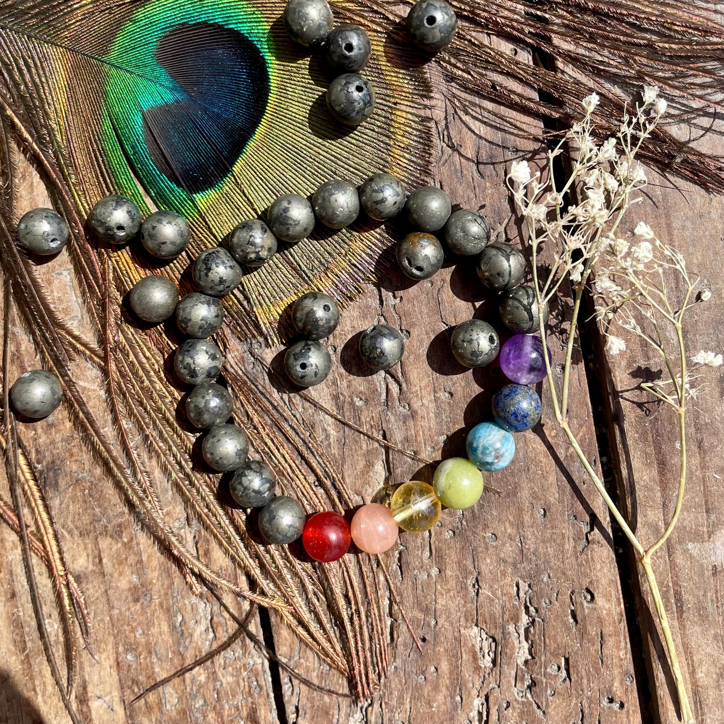 Bracelet 7 Chakras Pyrite