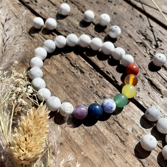 Bracelet 7 Chakras Howlite